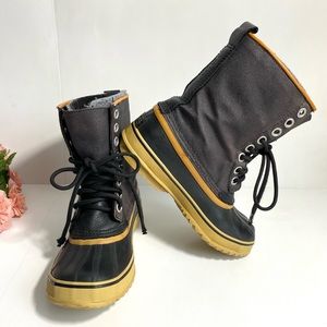 SOREL 1964 CVS Premium Black Waterproof Canvas Winter Boots